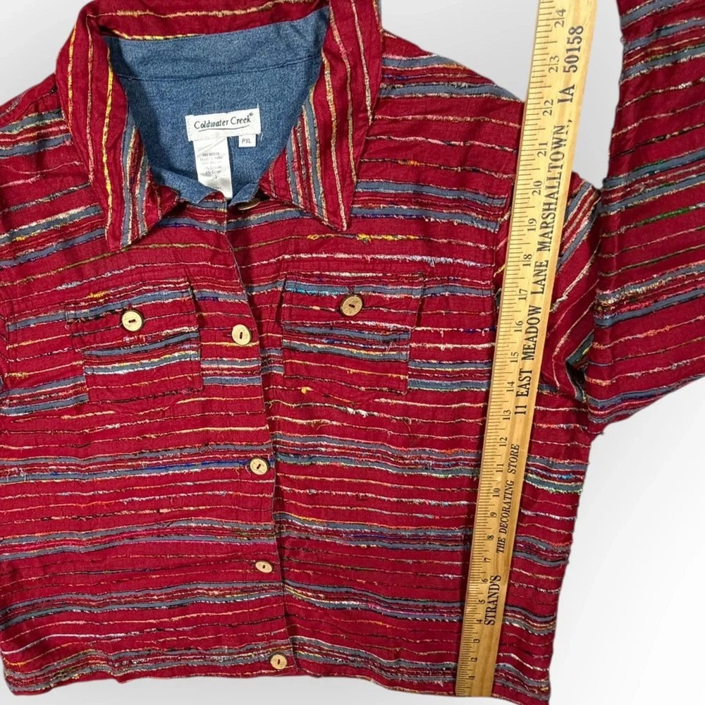 Coldwater‎ Creek Red Rayon Blend Shacket Jacket made in India